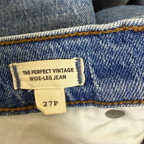 Madewell The Perfect Vintage Wide Leg Jeans 27P Petite Womens Blue Casual 26.5in - Picture 10 of 11